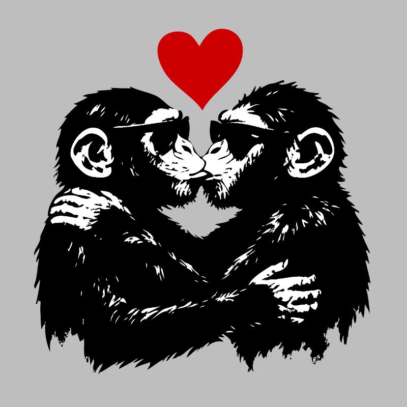C’est l’amour, les singes LGBTQIA s’embrassent