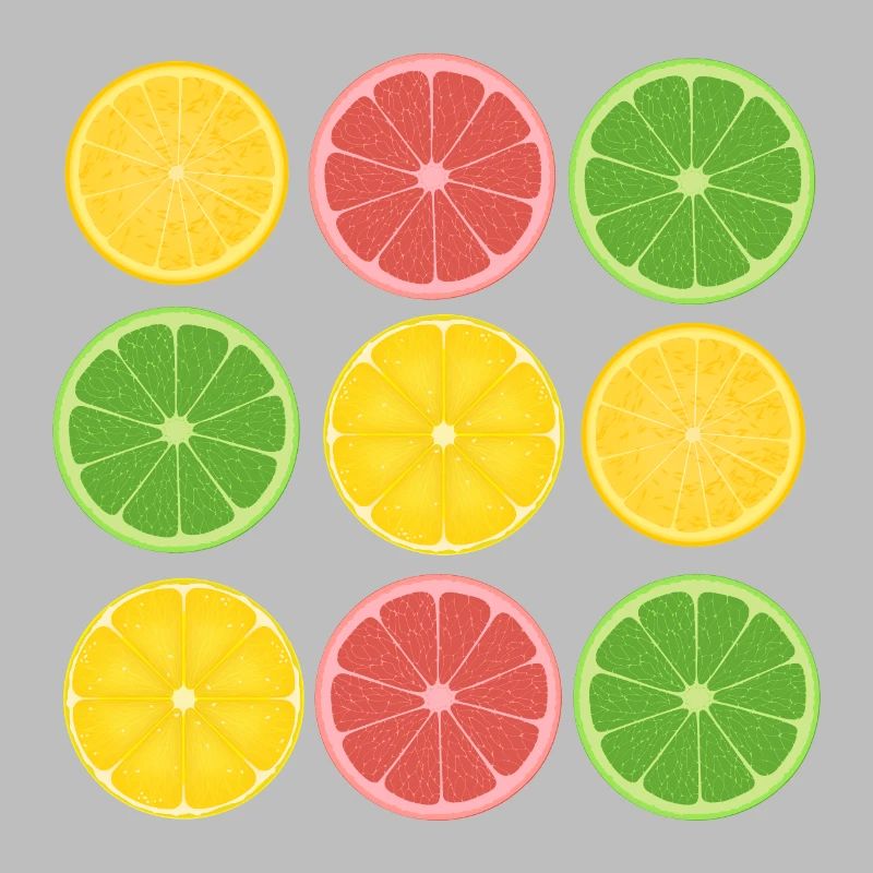 Fruits Citrus Color Blocking Design