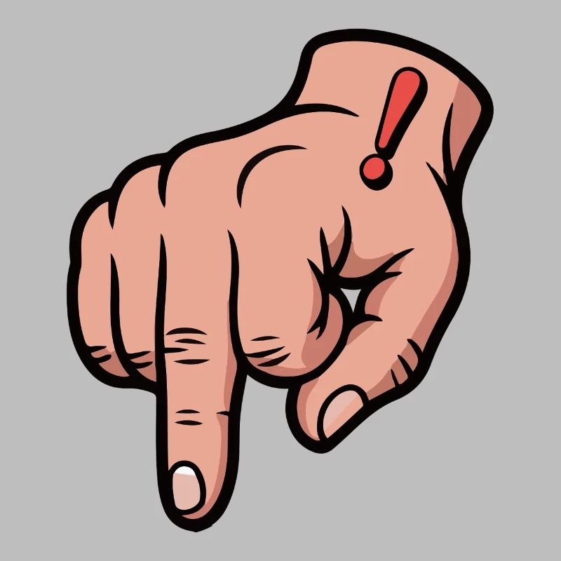 Bold Red Exclamation Point Hand Illustration