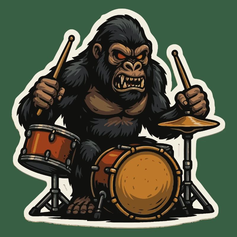 Dschungelgorilla mit Schlagzeug