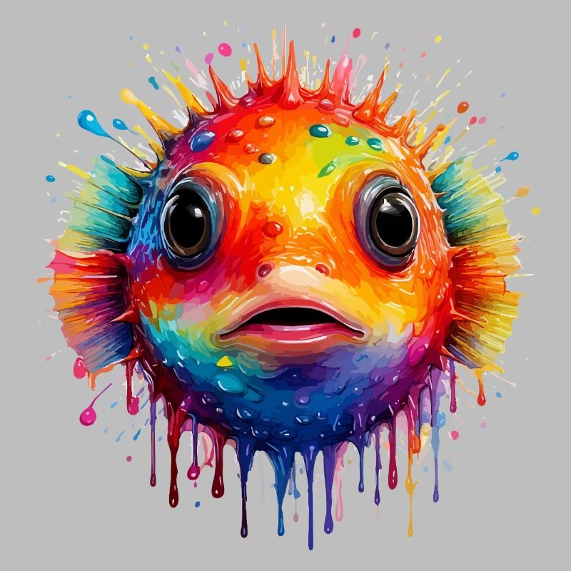 Impression d’art Color Explosion Puffer Fish