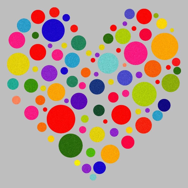 Colorful Circle Heart Pattern