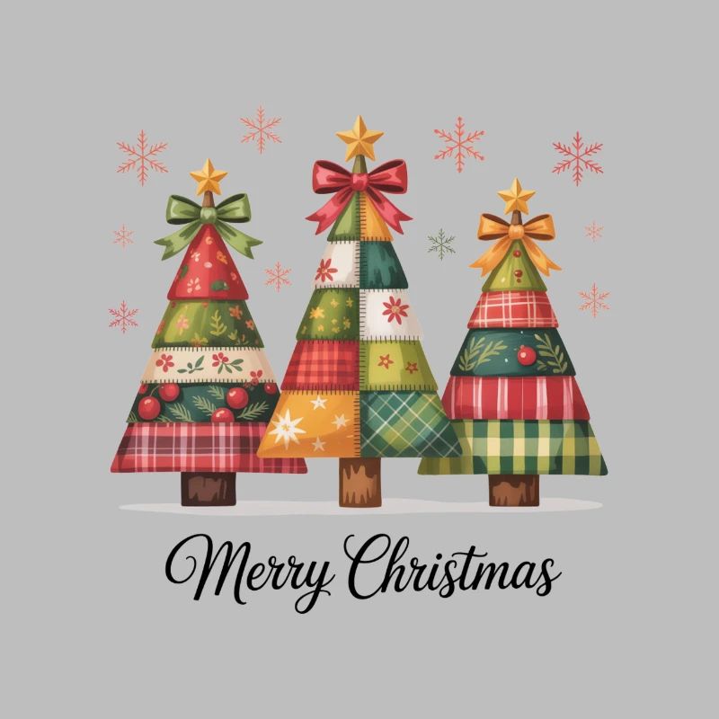 Trio de sapin de Noël patchwork