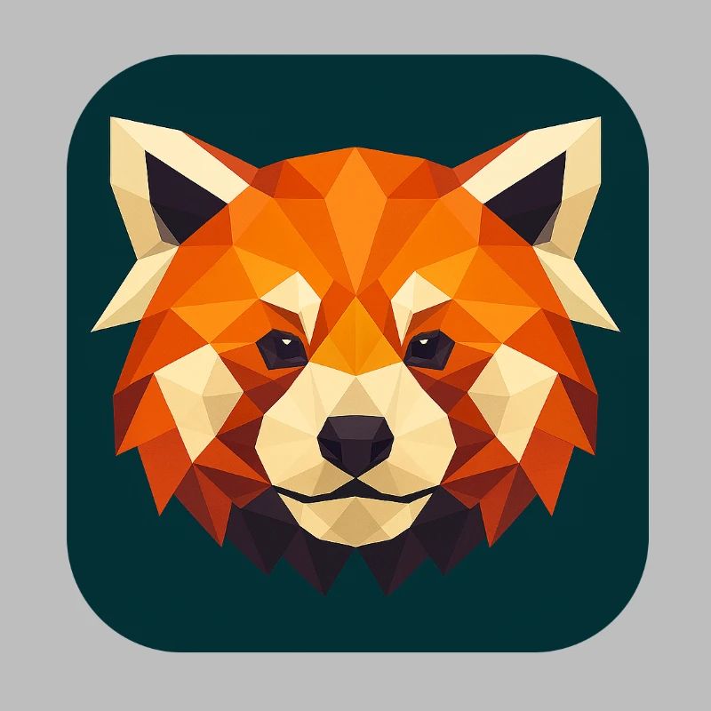 Red Panda Head Low Poly
