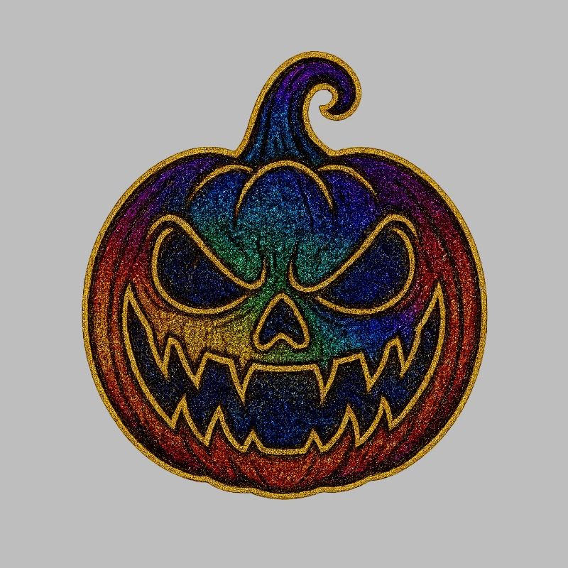 Glittering Rainbow Pumpkin for Halloween