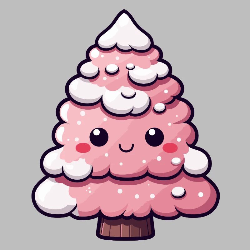 Chibi Pink Snowy Tree