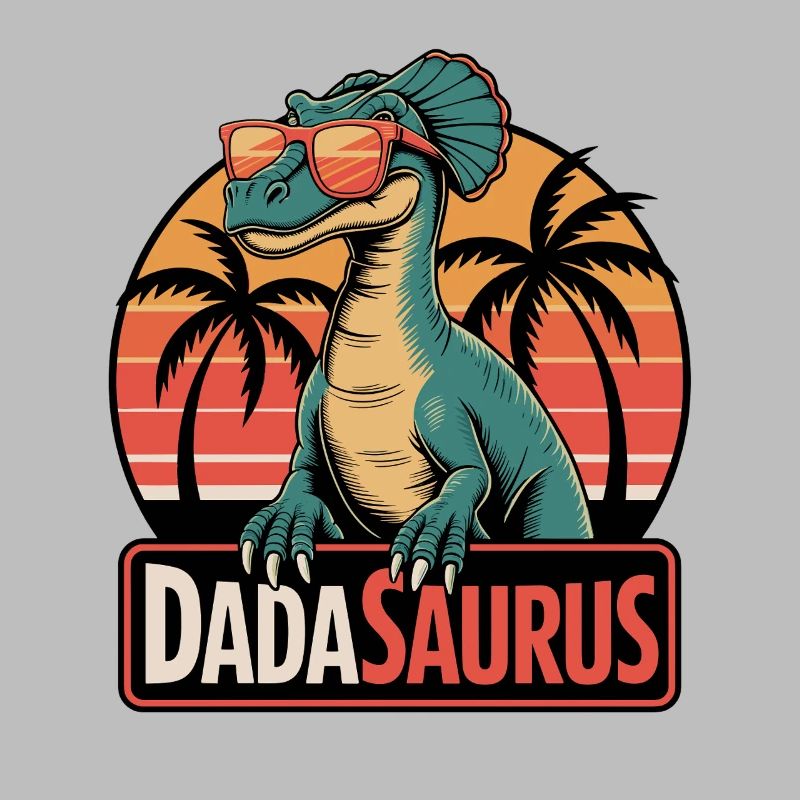 Dadasaurus Cool Dinosaur Retro Palm Trees