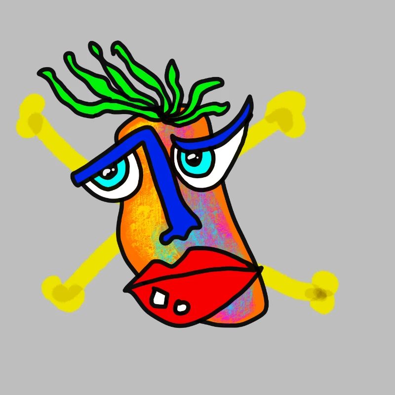 Colorful Face with Bone Backdrop
