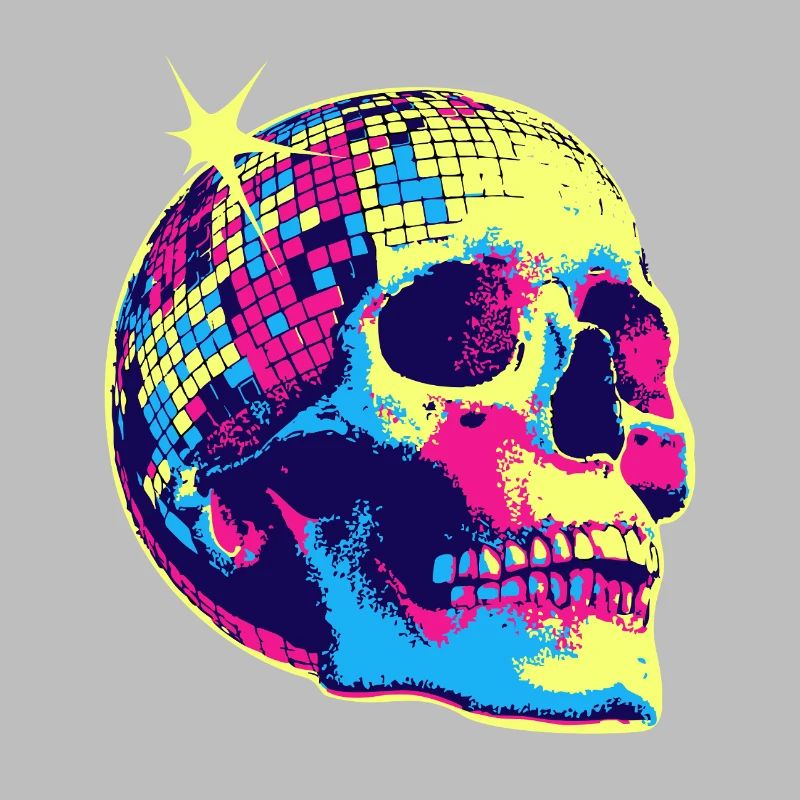 Crâne disco néon