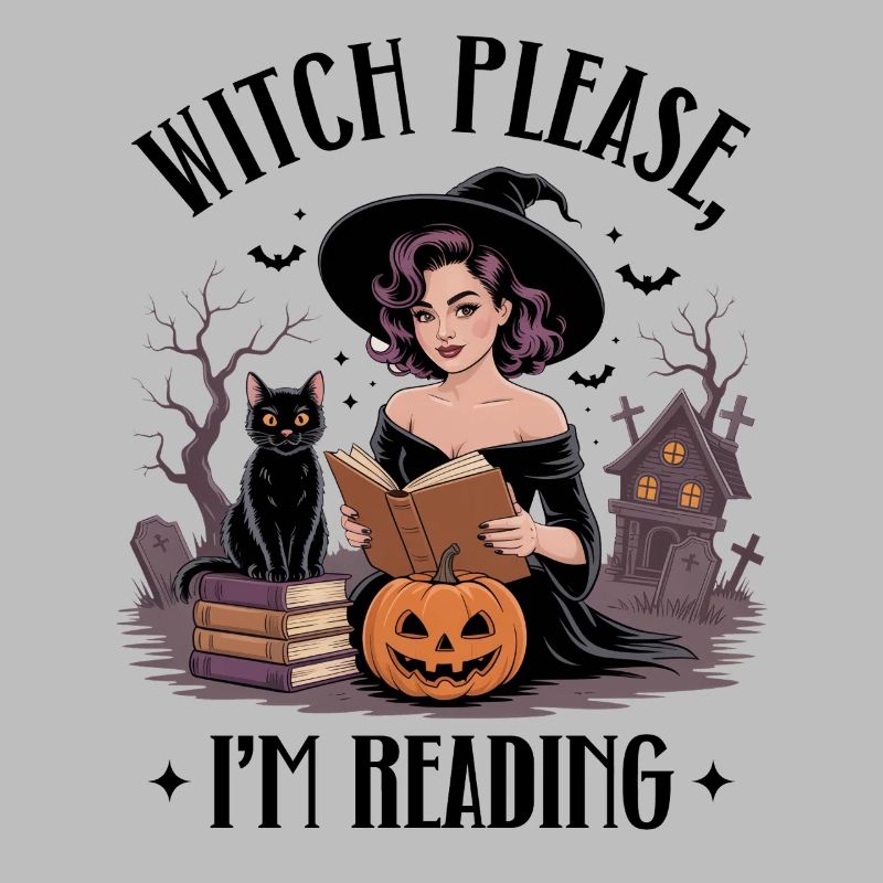 Witch Reading by Pumpkin Night