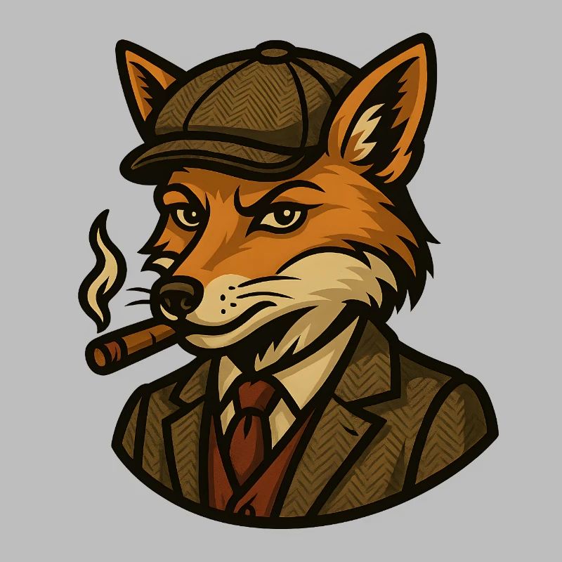 Fuchs mit Zigaretten - Vintage Style