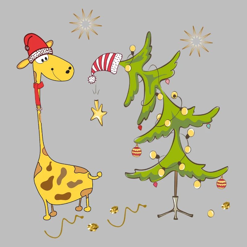 Giraffe mit Weihnachtsbaum