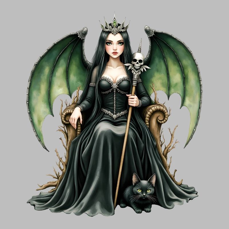 Winged Dark Queen with Staff