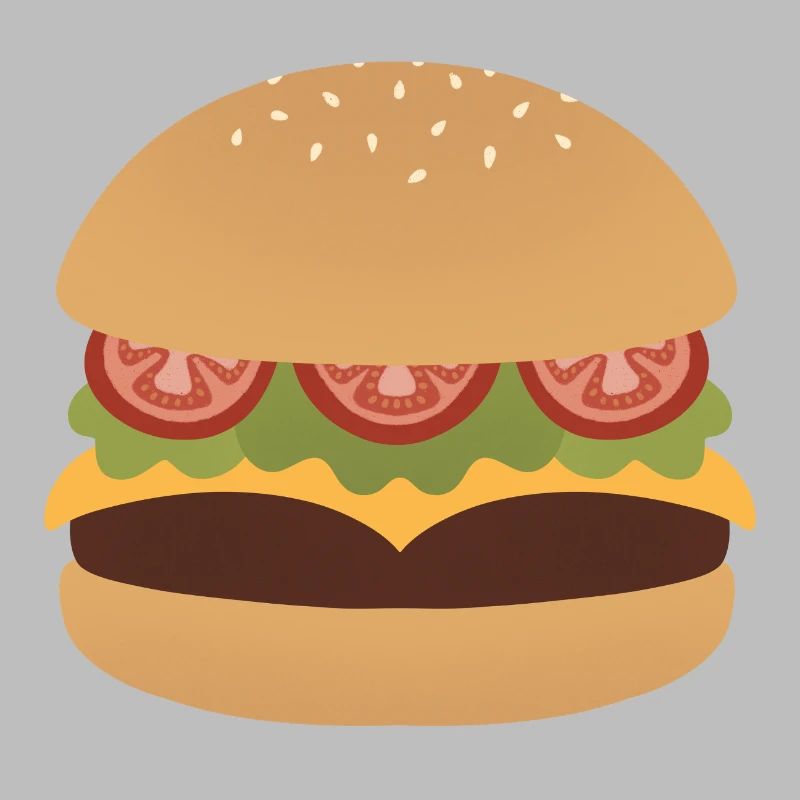 Classic Burger Flat Art
