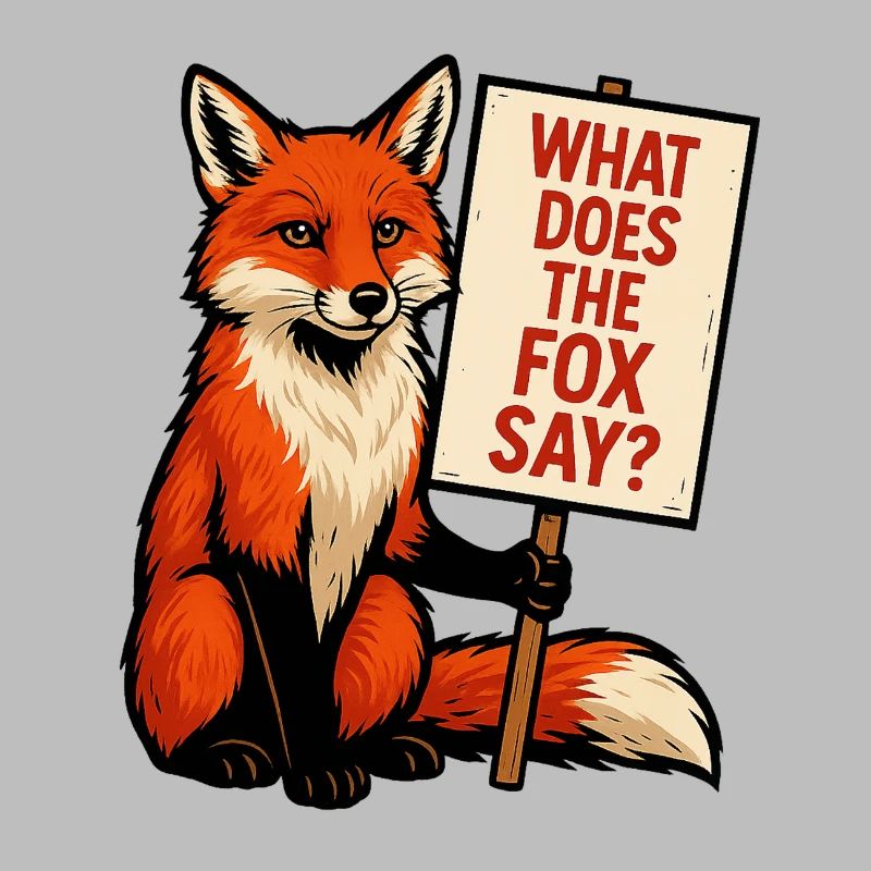 Fuchs mit Schild – Was sagt der Fuchs