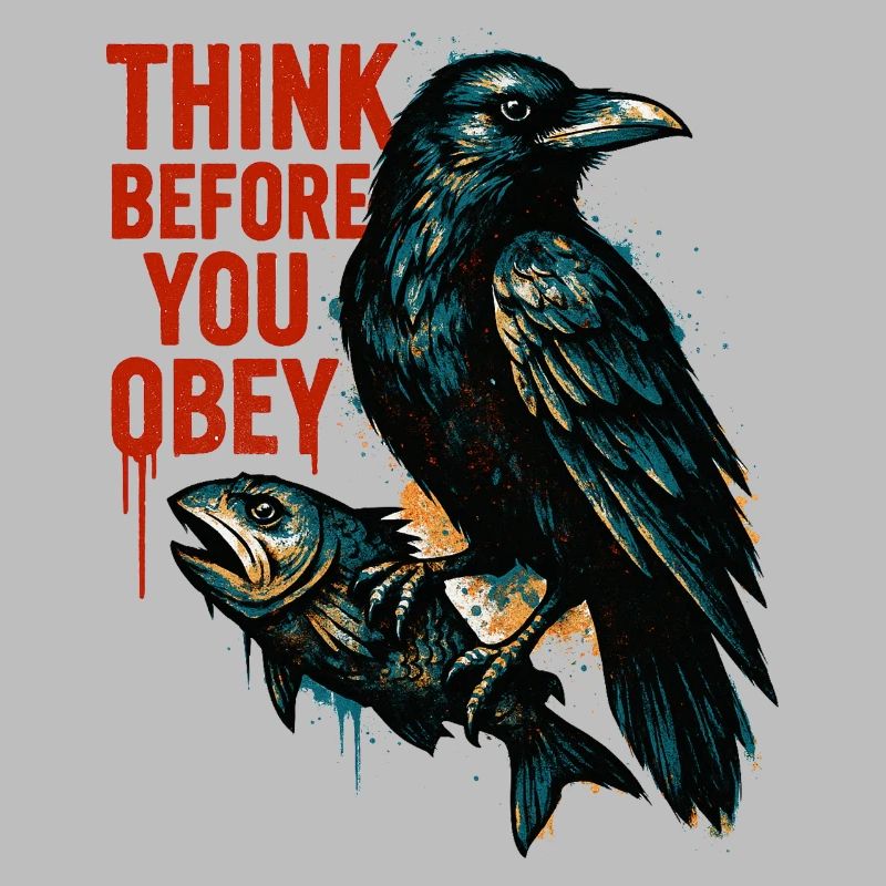 Think Before Obeying – Crow Art