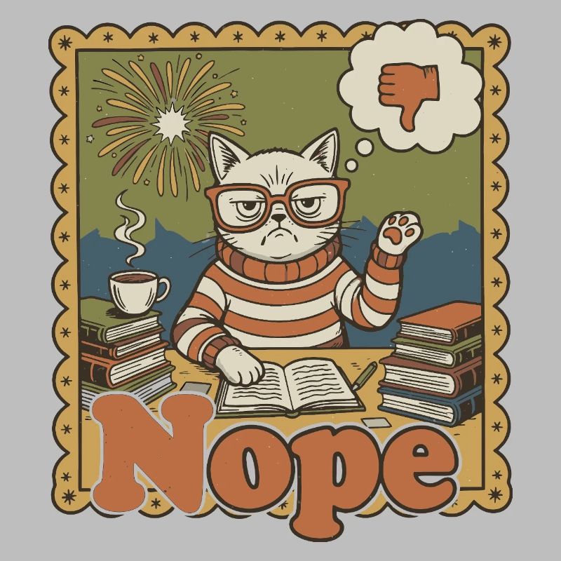 Nein Katze: Retro Nerd Schreibtischkunst