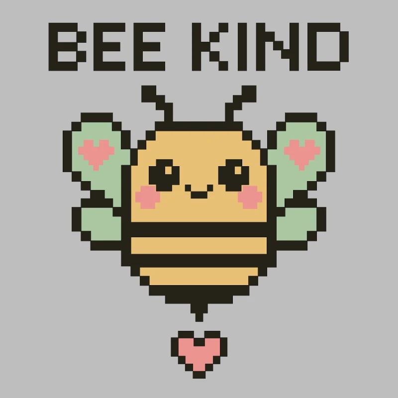 Bee Kind - Pixelbiene mit Herzchen