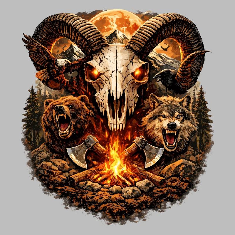 Firehorn Skull in Wolf Pack