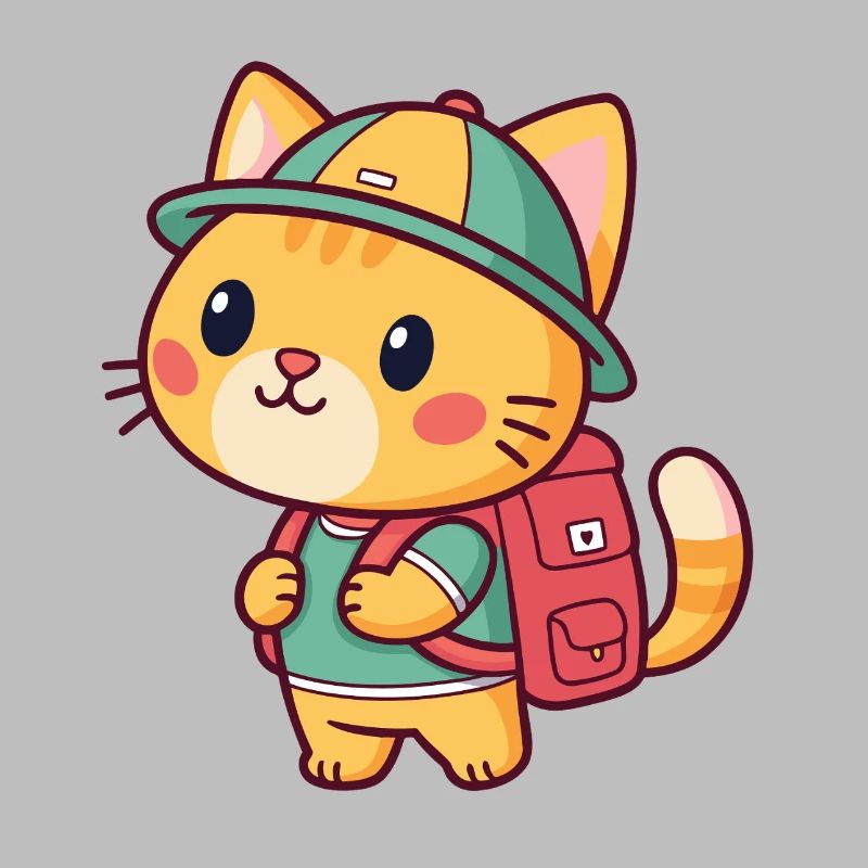 Entdeckerkatze mit Rucksack