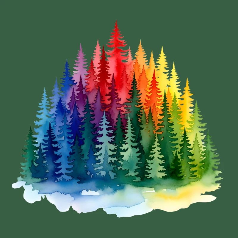 Regenbogenwald Silhouette Rainbow forest