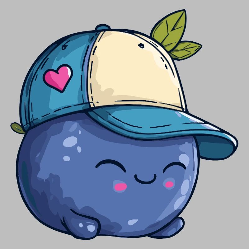 Kawaii Blaubeere mit Cap