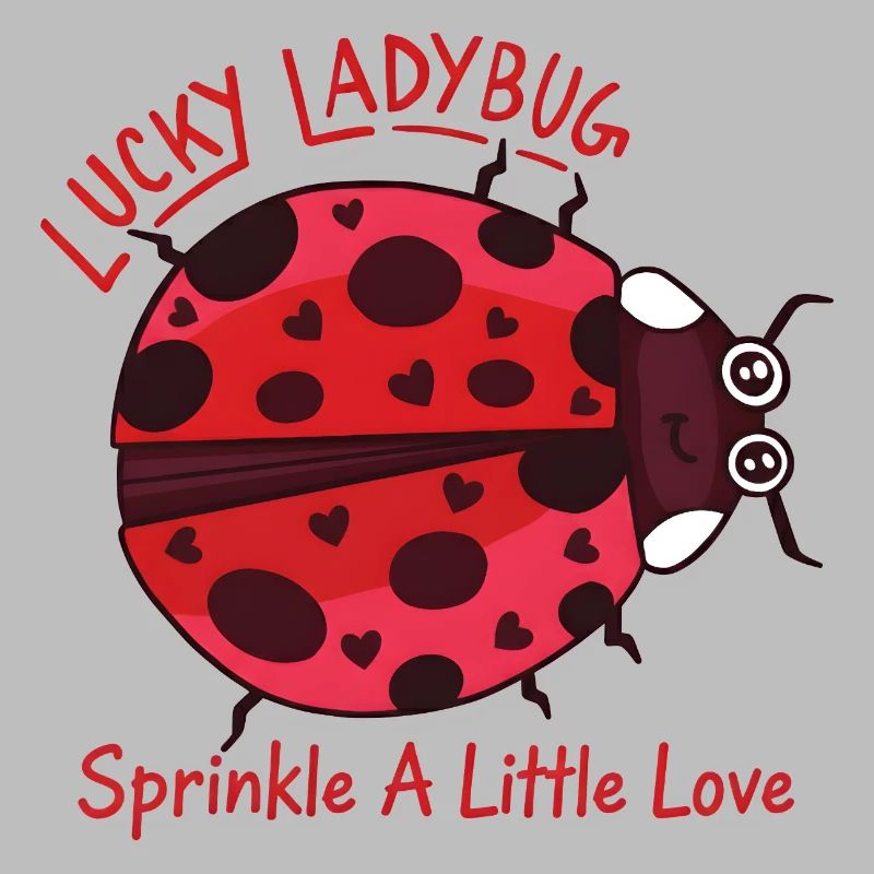 Ladybug chanceux : Ladybug mignonne avec des cœurs