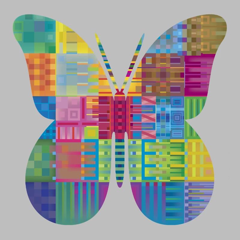 Colorful Patchwork Butterfly