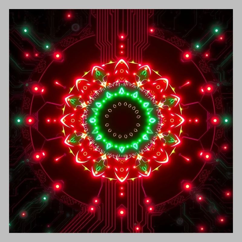 Neon Mandala Tech Zentrum
