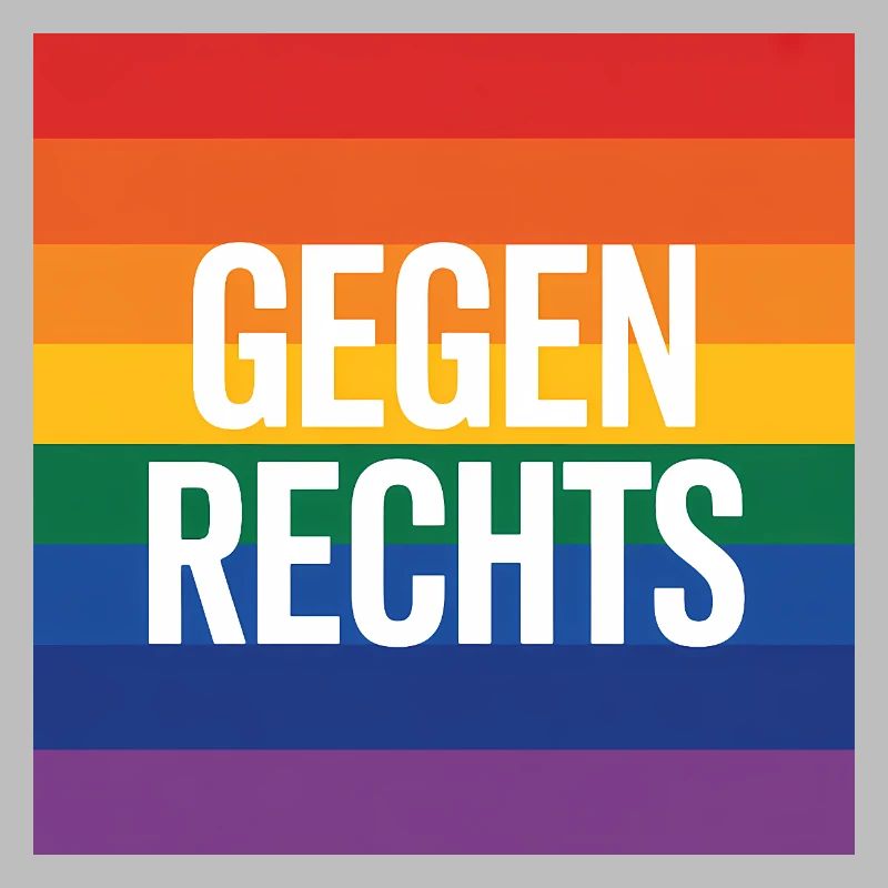 Gegen Rechts - Antifa Regenbogen Tee