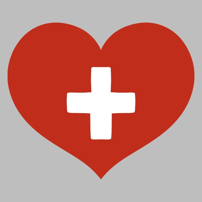 Herzförmige Schweizer Flagge