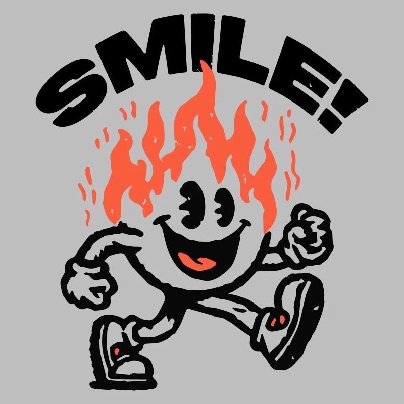 Lächeln! Feuriger Freund Smiley