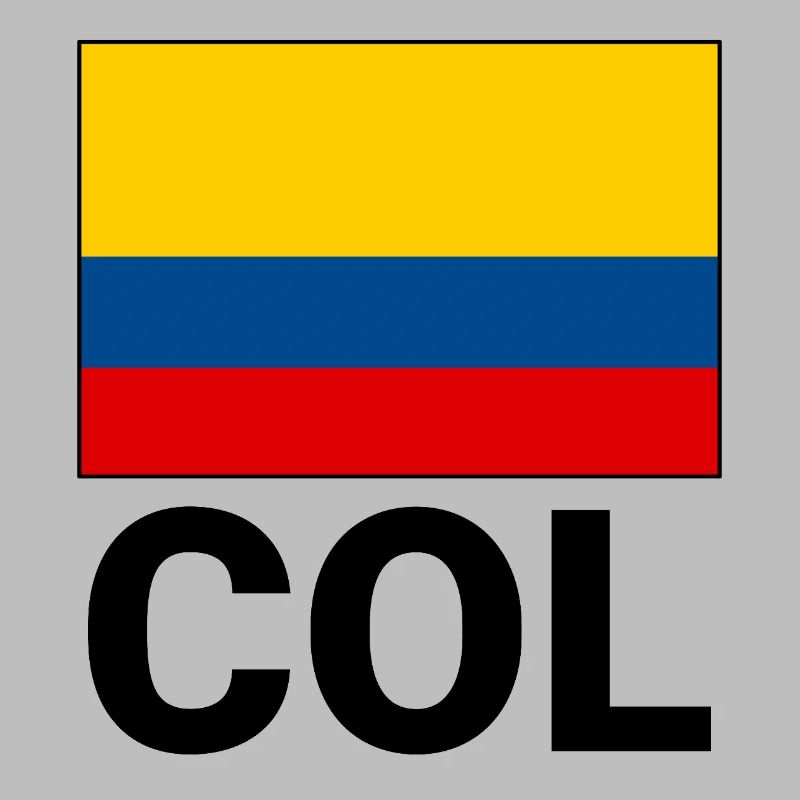 Drapeau de la Colombie tricolore avec l’abréviation COL