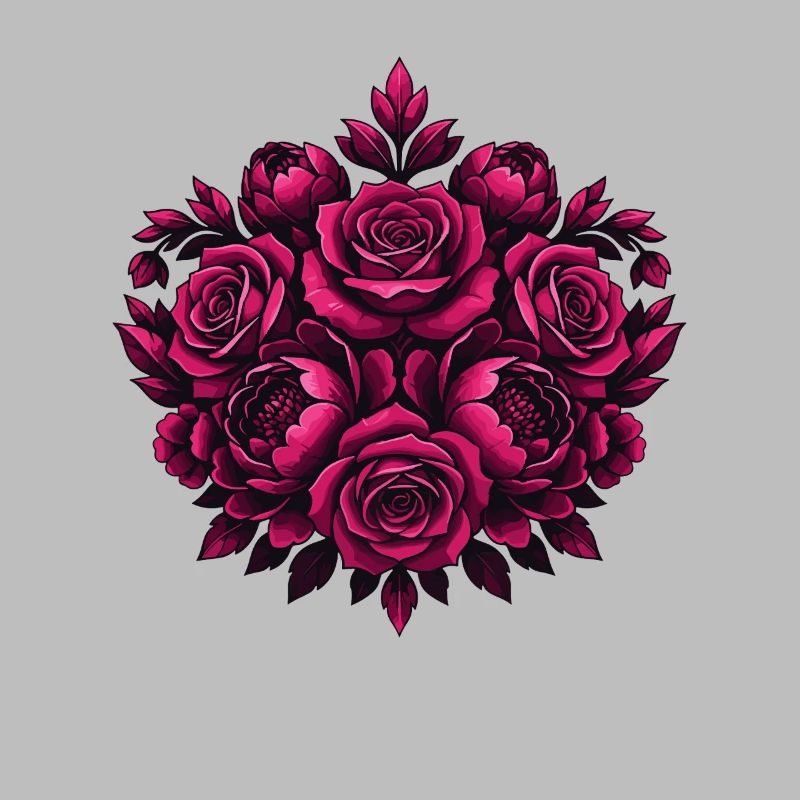 Mandala de fleurs roses