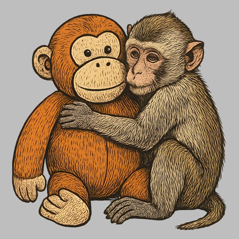 Embraced monkey friendship
