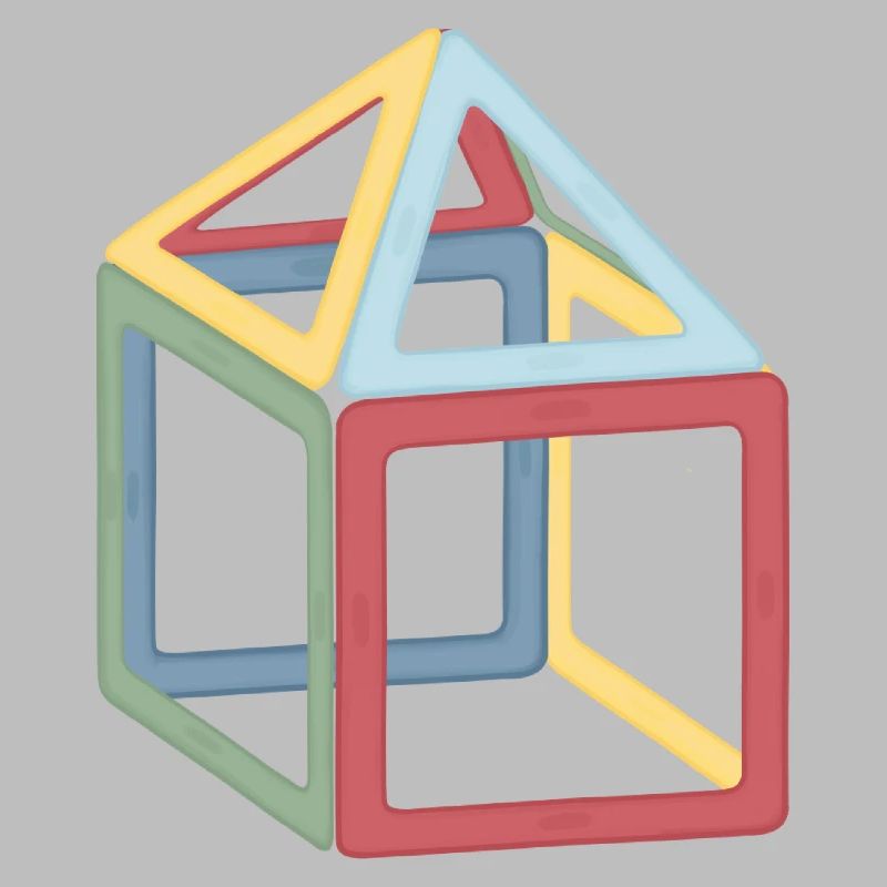 Composition colorée de blocs cubiques