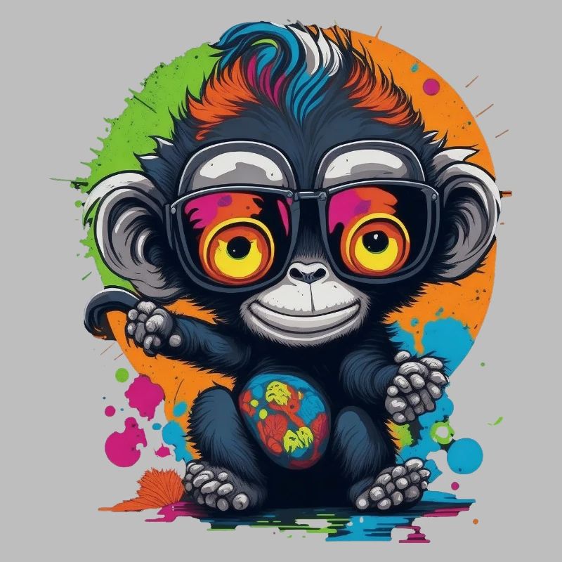 Éclaboussure de Singe à Lunettes Néon - Singe - Singe