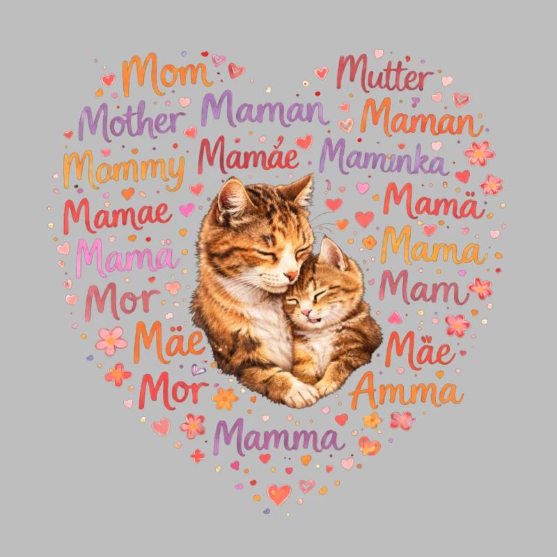Katzen Mama Herz – Muttertag Geschenk Katze