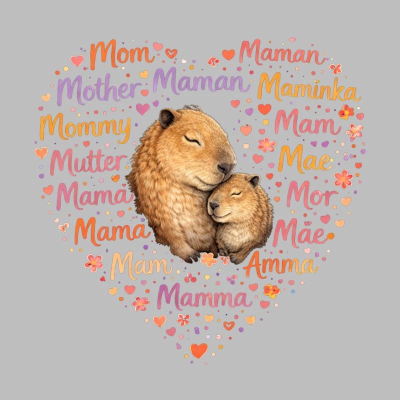 Capybara Mama Herz – Muttertag Geschenk