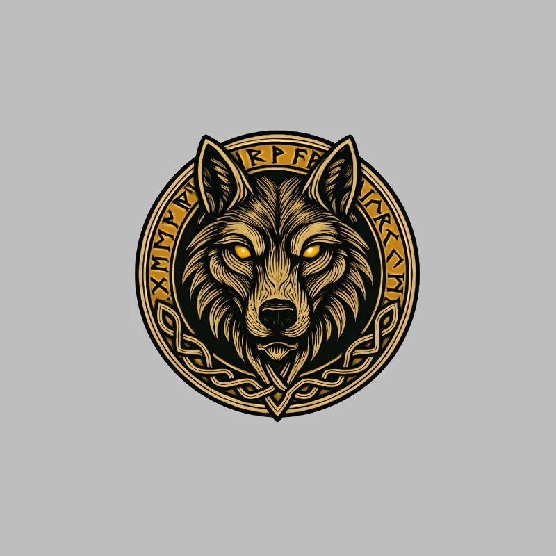 Wolfsmedaillon mit Runenring
