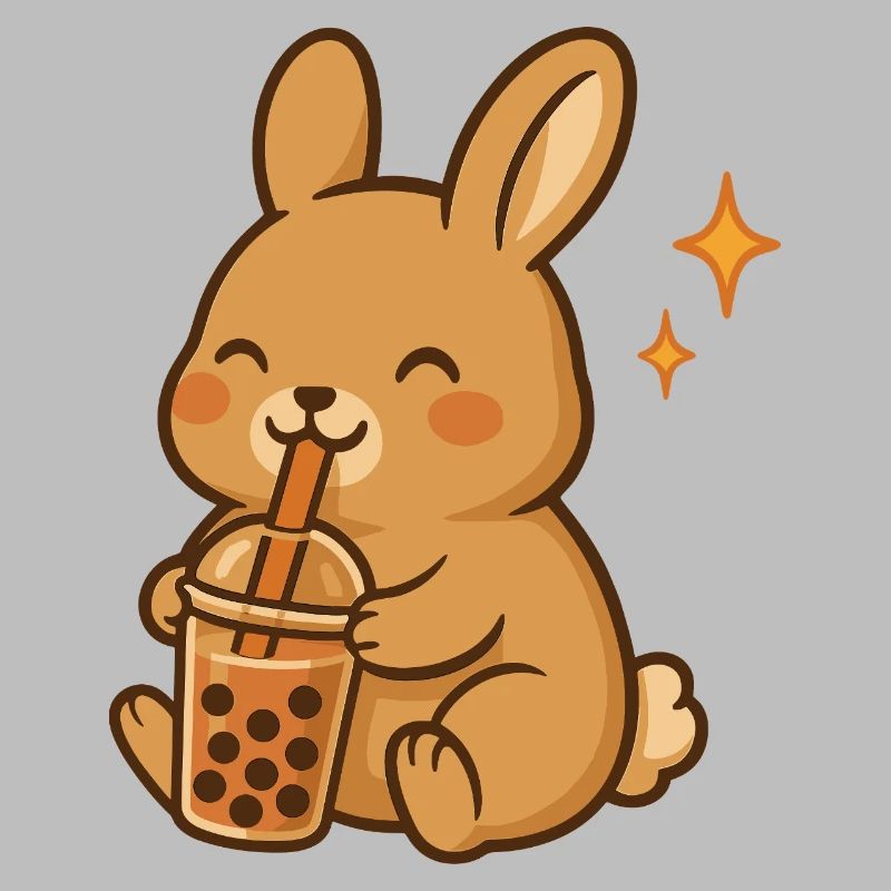 Hase Mit Bubble Tea Kawaii Hase