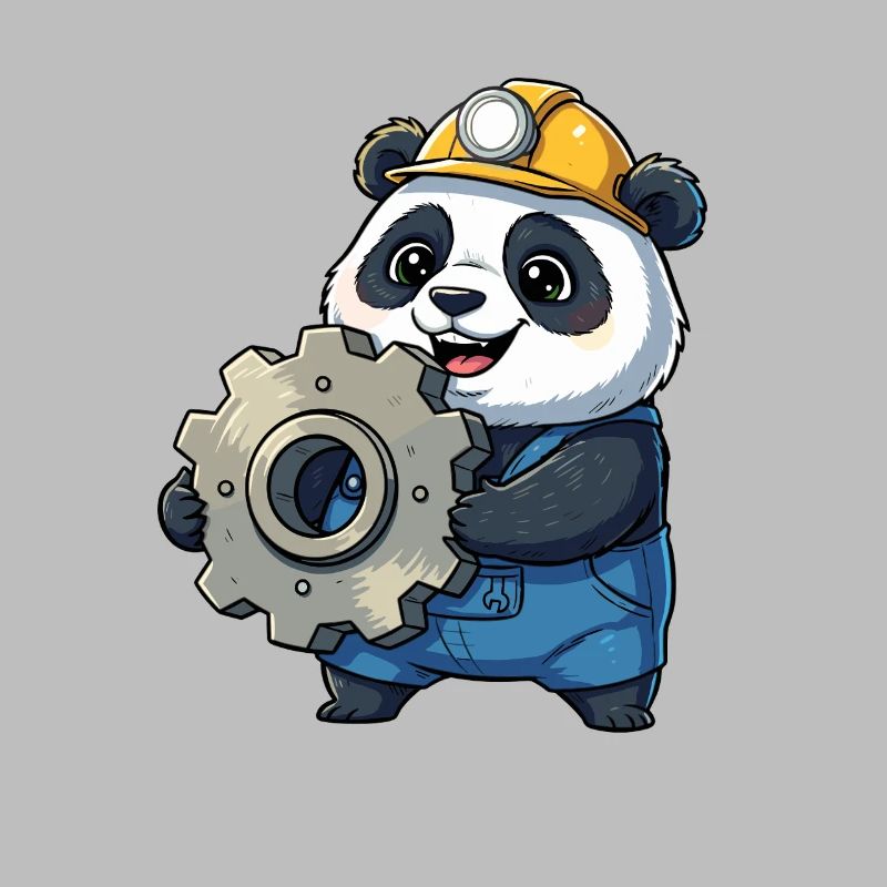 Panda Construction Worker with Gear