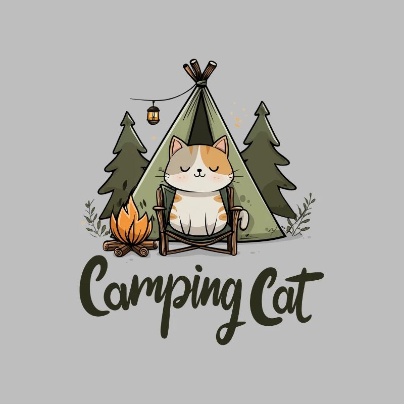 Camping Cat Saying Camping Cat Camper Gift