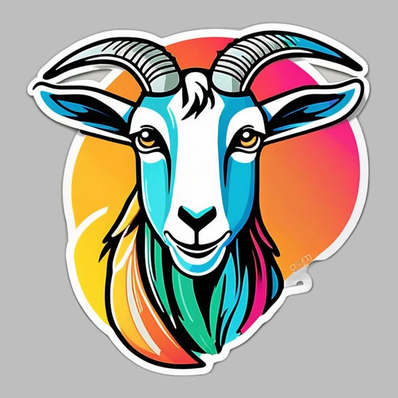 Chèvre arc en ciel colorée