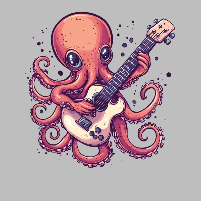 Octopus with guitar