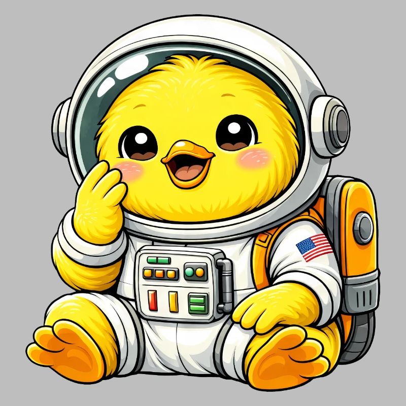 Cute Chicken Chick Astronaut Space Explorer