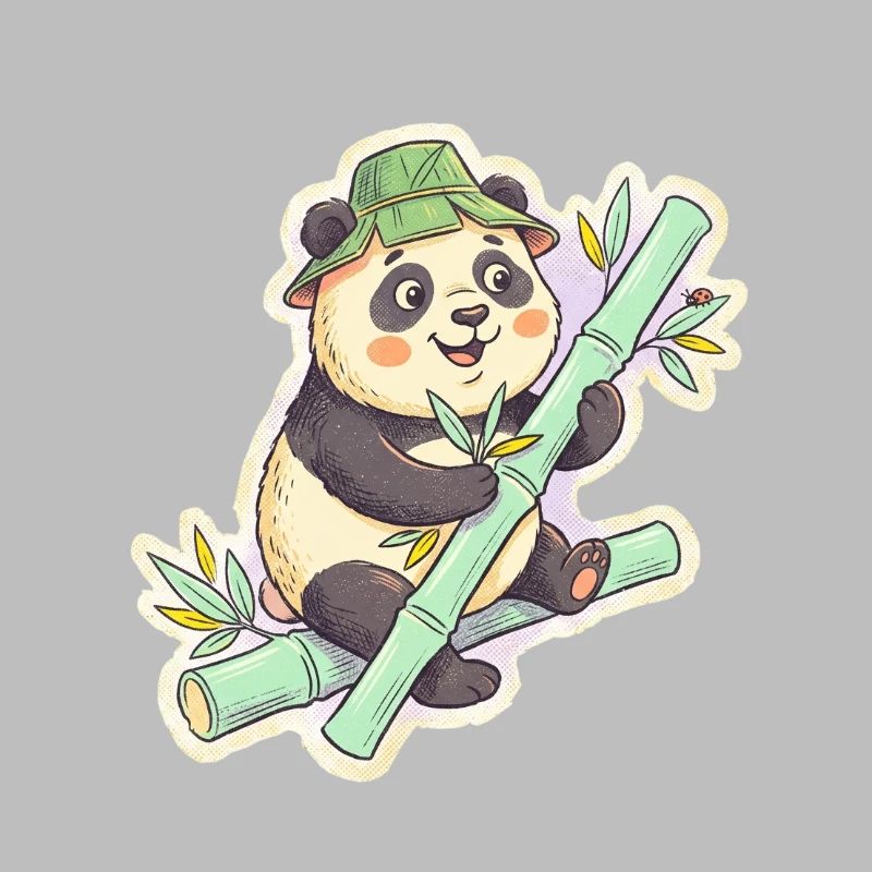 Panda on bamboo path