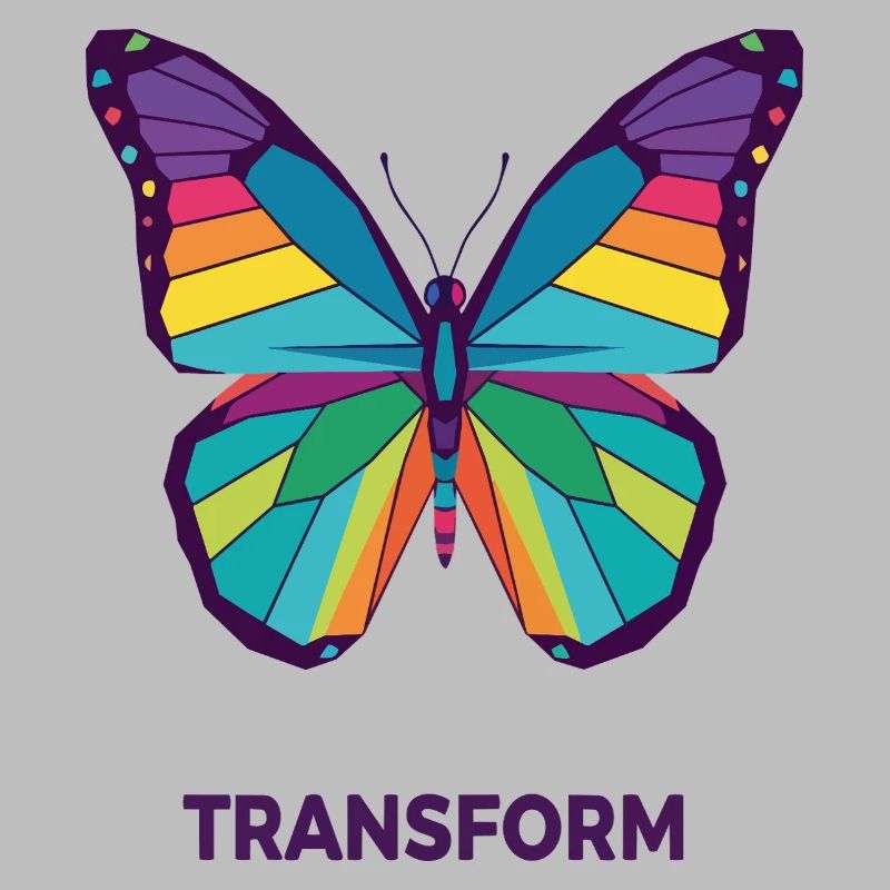 Rainbow Geometric Butterfly