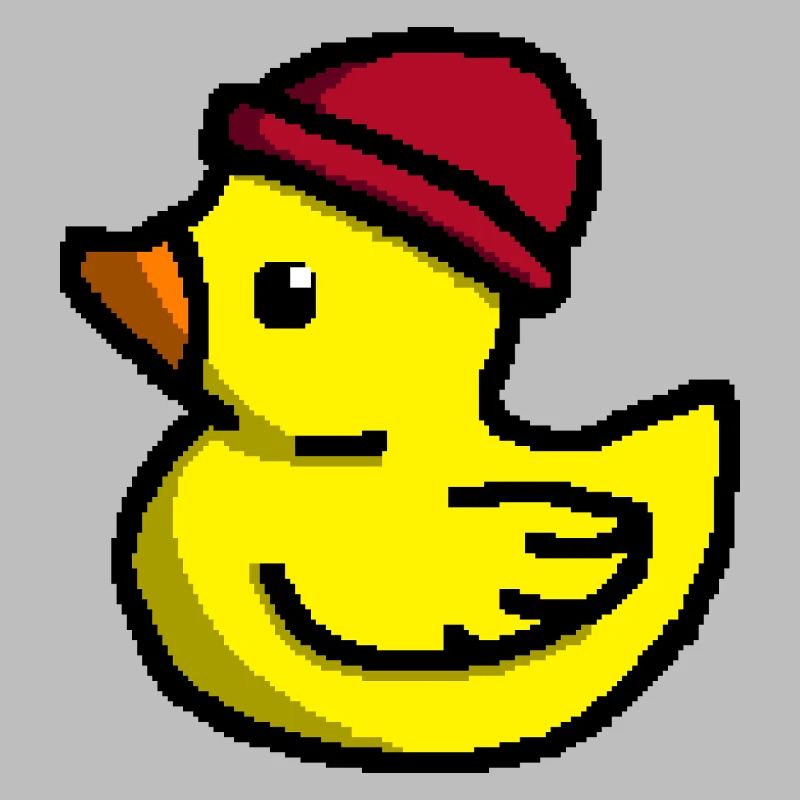 Mignon Pixel Duck en Tuque Rouge
