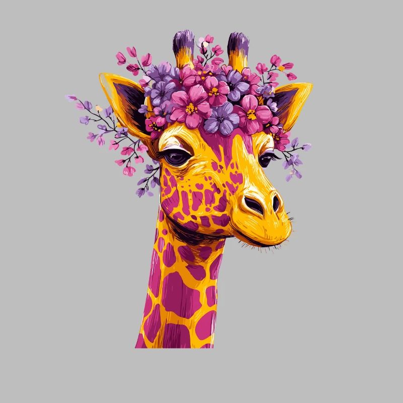 Explosion de couleurs de la couronne de fleurs de girafe